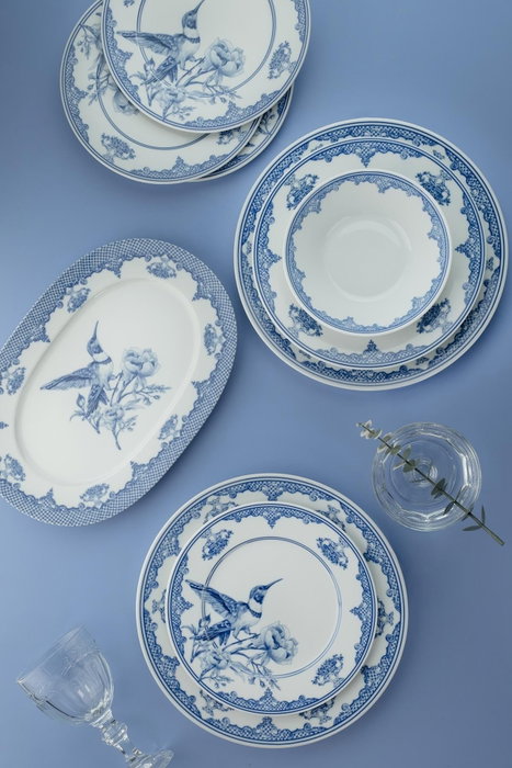 Hermia Vajilla de Porcelana 26 Piezas Azul y Blanco Hermia Vajilla de Porcelana 26 Piezas Azul y Blanco